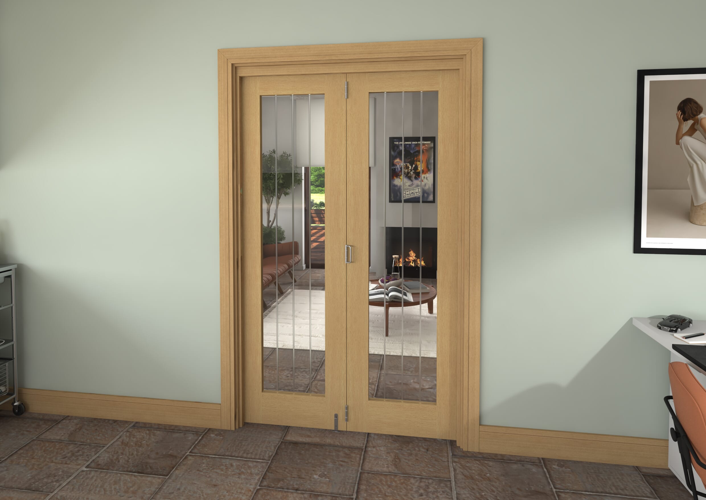 1295x2060x133mm Mexicano Oak P10 Prefinished Roomfold Grande (2+0)