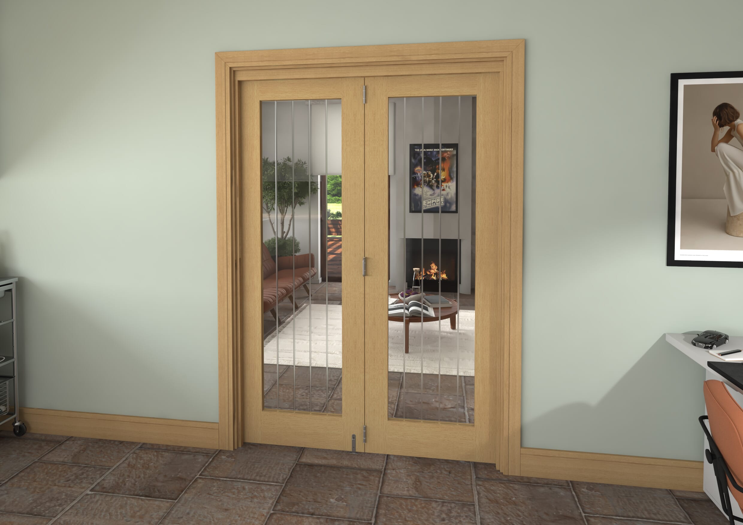 1447x2060x133mm Mexicano Oak P10 Prefinished Roomfold Grande (2+0)