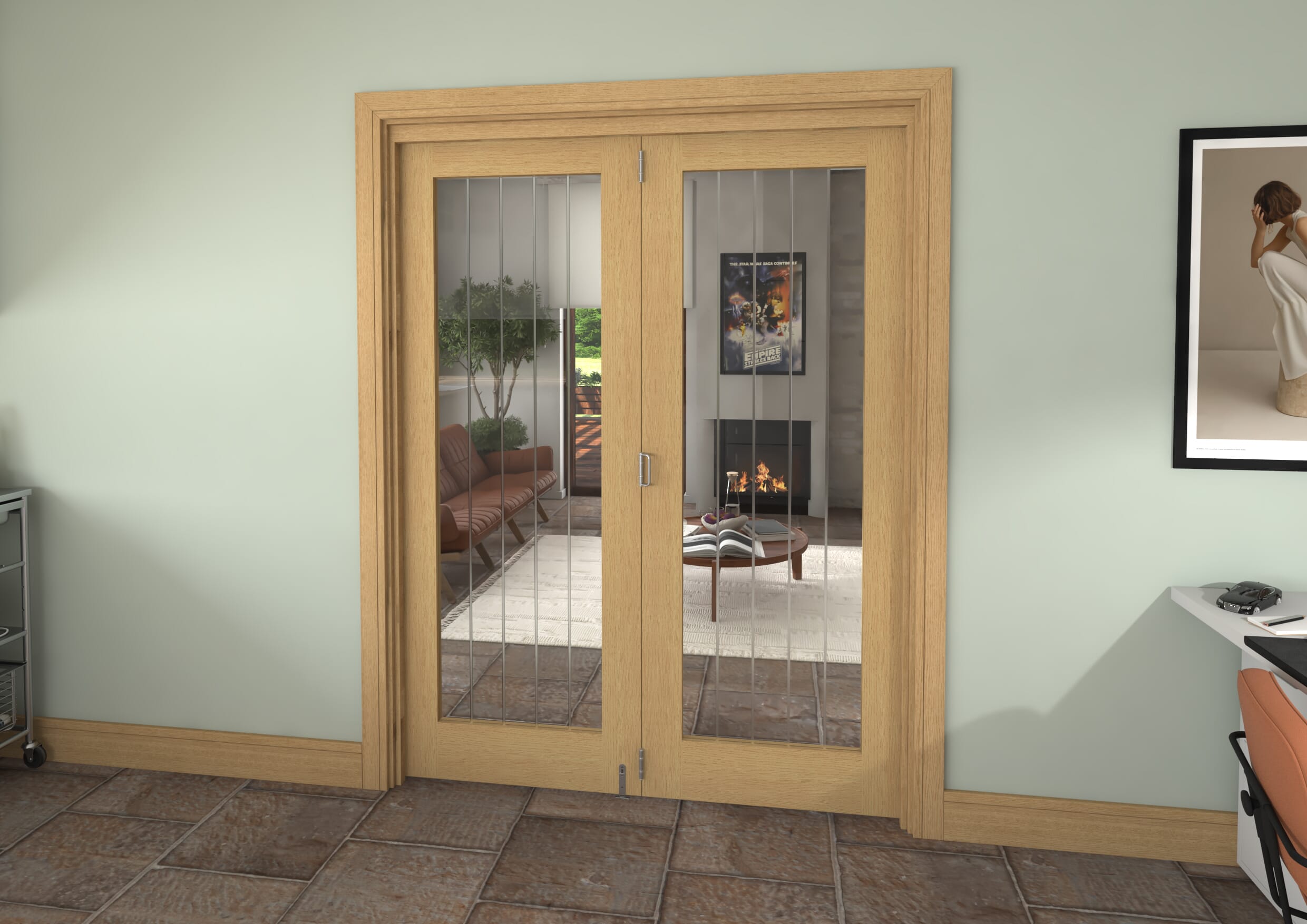 1599x2060x133mm Mexicano Oak P10 Prefinished Roomfold Grande (2+0)
