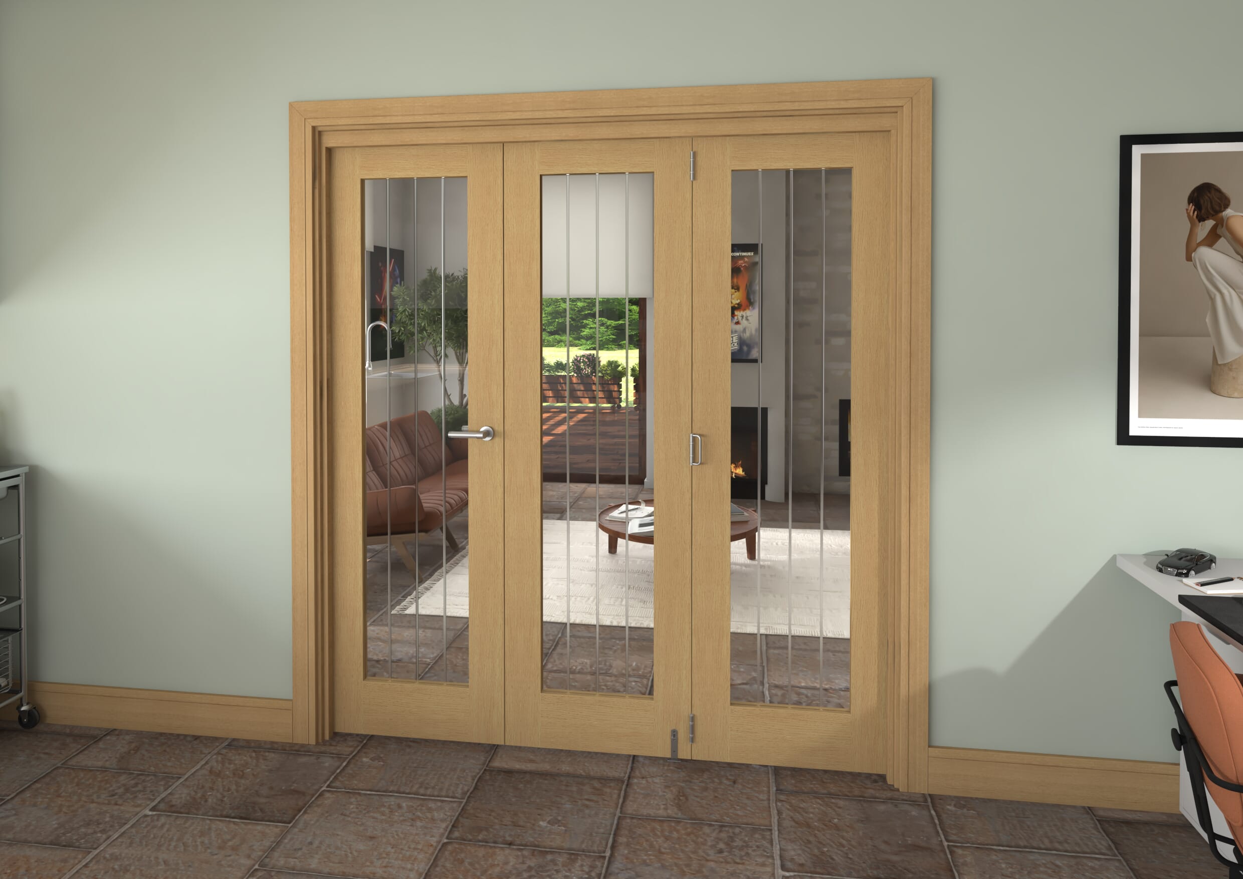 1915x2060x133mm Mexicano Oak P10 Prefinished Roomfold Grande (2+1)