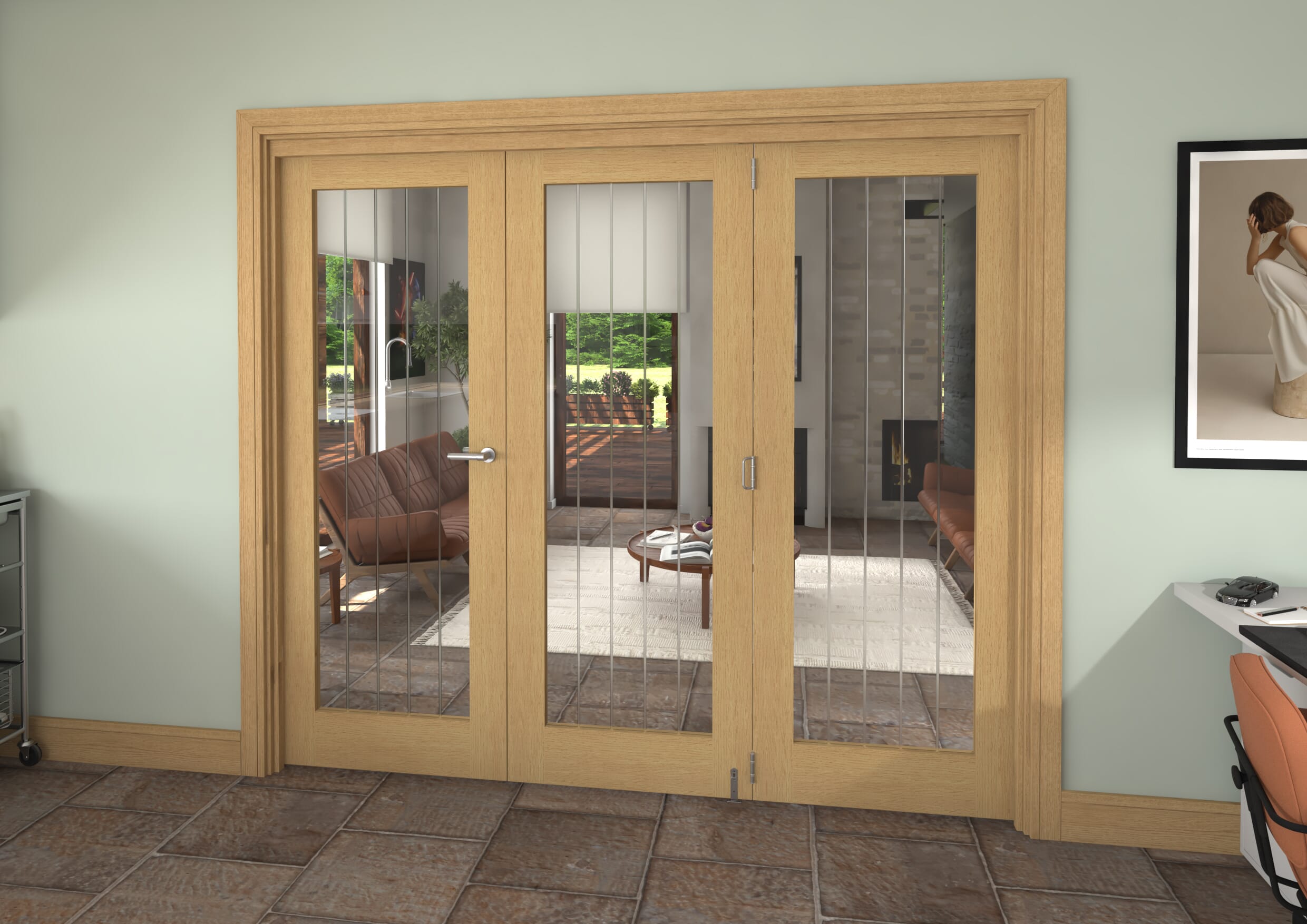 2371x2060x133mm Mexicano Oak P10 Prefinished Roomfold Grande (2+1)