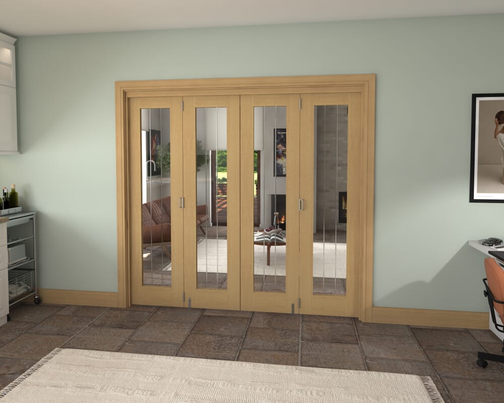 2220x2060x133mm Mexicano Oak P10 Prefinished Roomfold Grande (2+2)