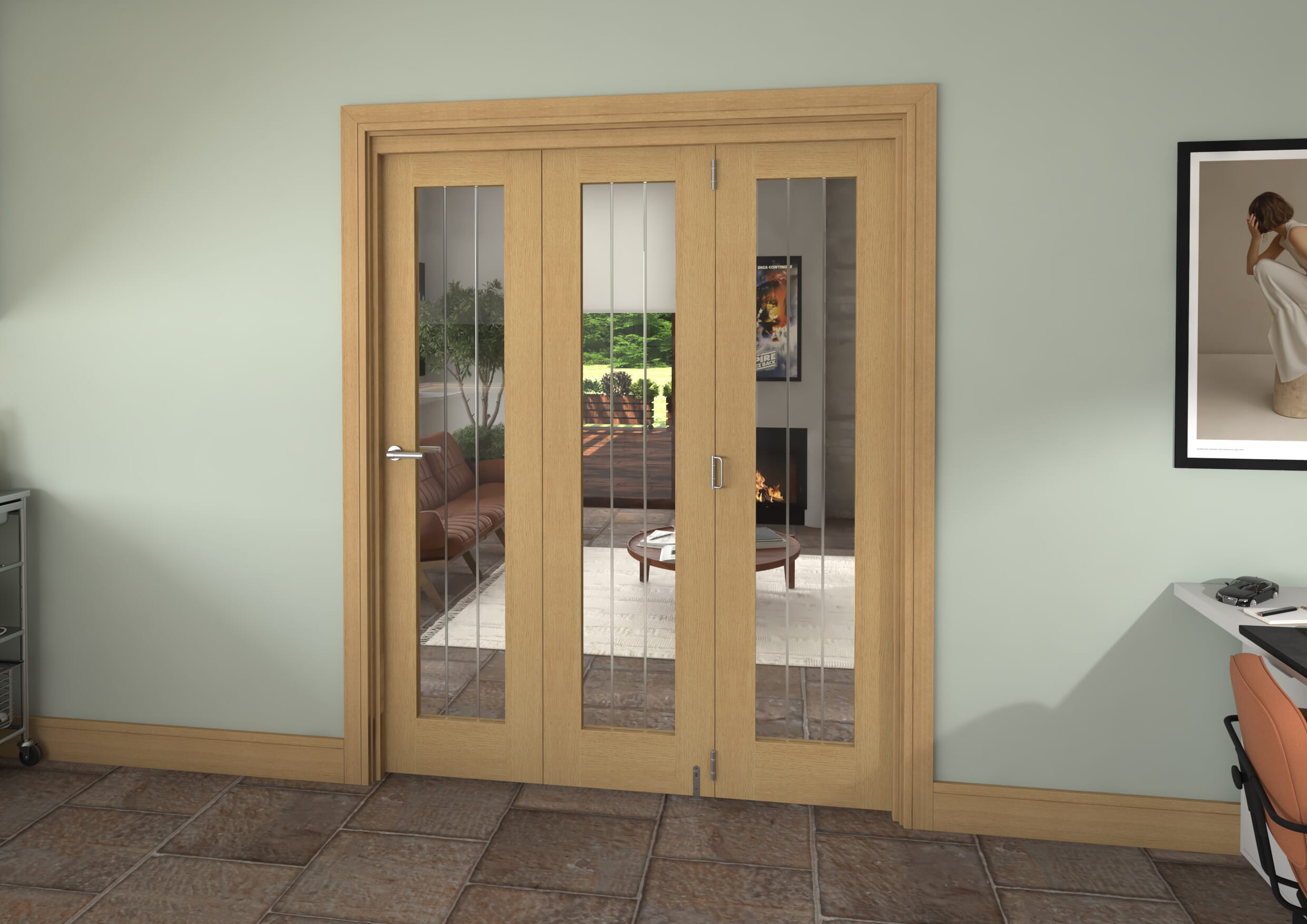 1674x2060x133mm Mexicano Oak P10 Prefinished Roomfold Grande (3+0)