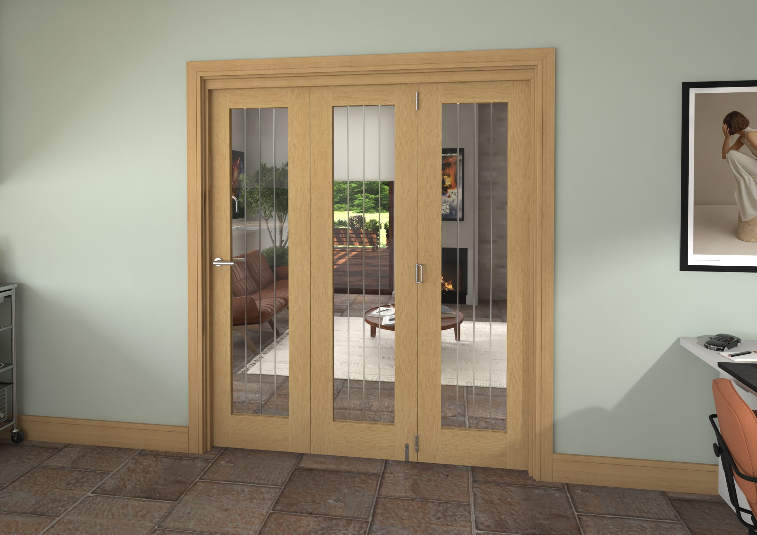 1794x2060x133mm Mexicano Oak P10 Prefinished Roomfold Grande (3+0)