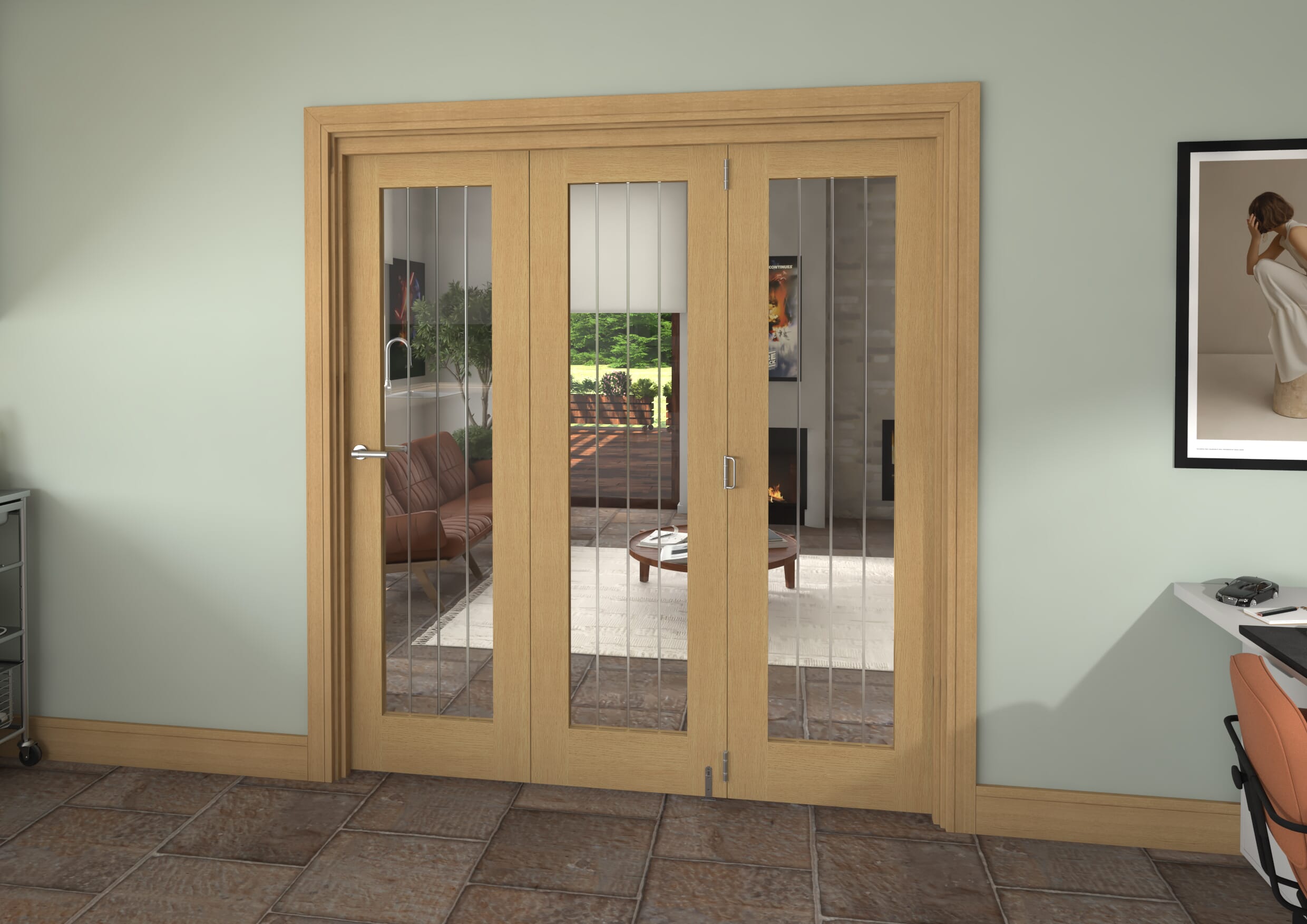 1905x2060x133mm Mexicano Oak P10 Prefinished Roomfold Grande (3+0)