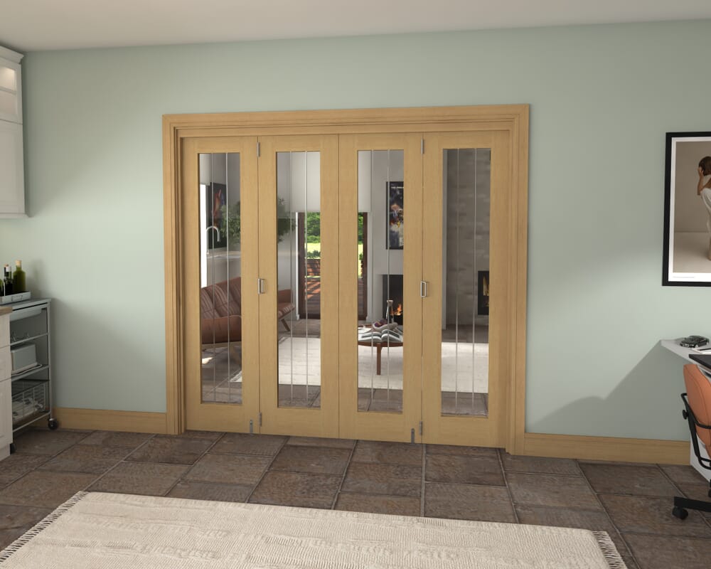 2213x2060x133mm Mexicano Oak P10 Prefinished Roomfold Grande (4+0)