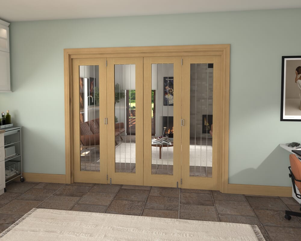 2373x2060x133mm Mexicano Oak P10 Prefinished Roomfold Grande (4+0)