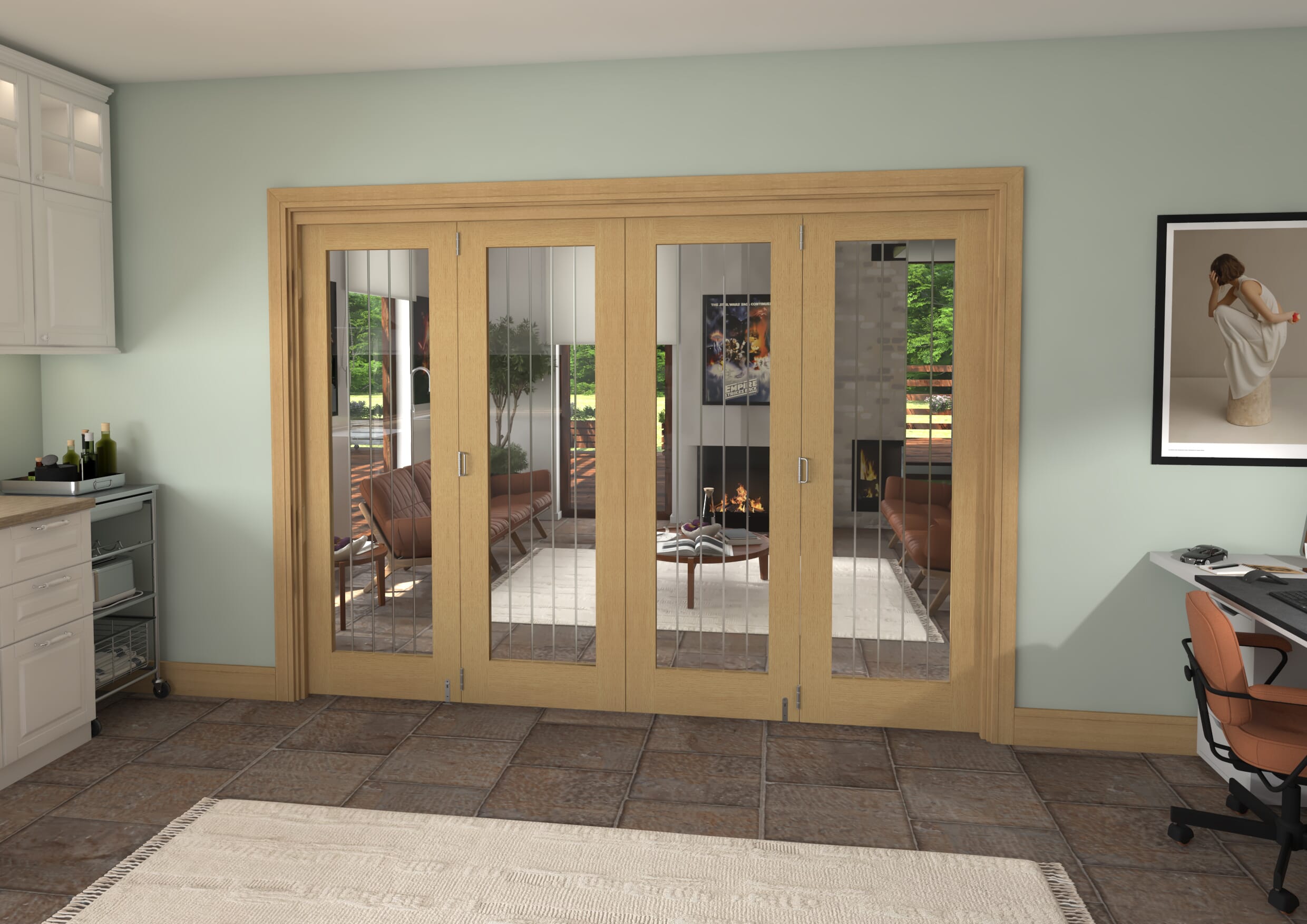 2825x2060x133mm Mexicano Oak P10 Prefinished Roomfold Grande (4+0)
