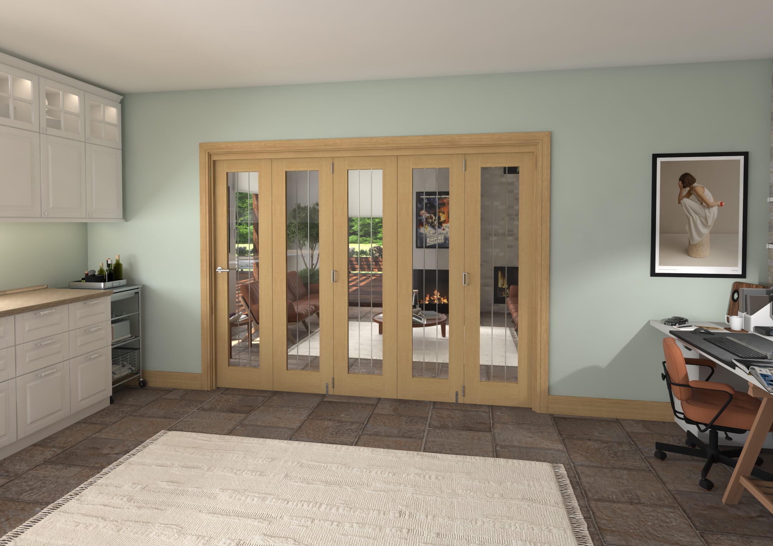2746x2060x133mm Mexicano Oak P10 Prefinished Roomfold Grande (5+0)