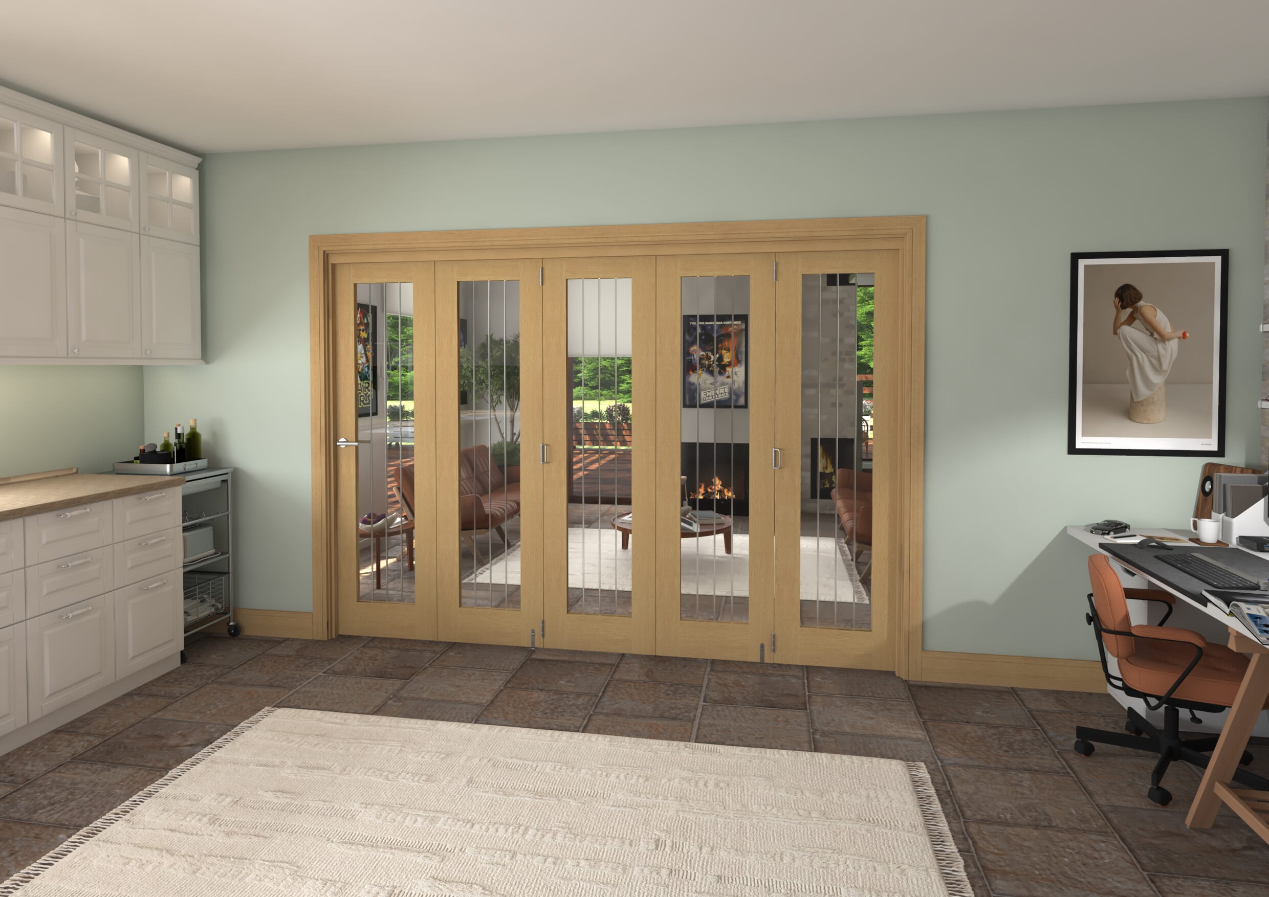 2946x2060x133mm Mexicano Oak P10 Prefinished Roomfold Grande (5+0)
