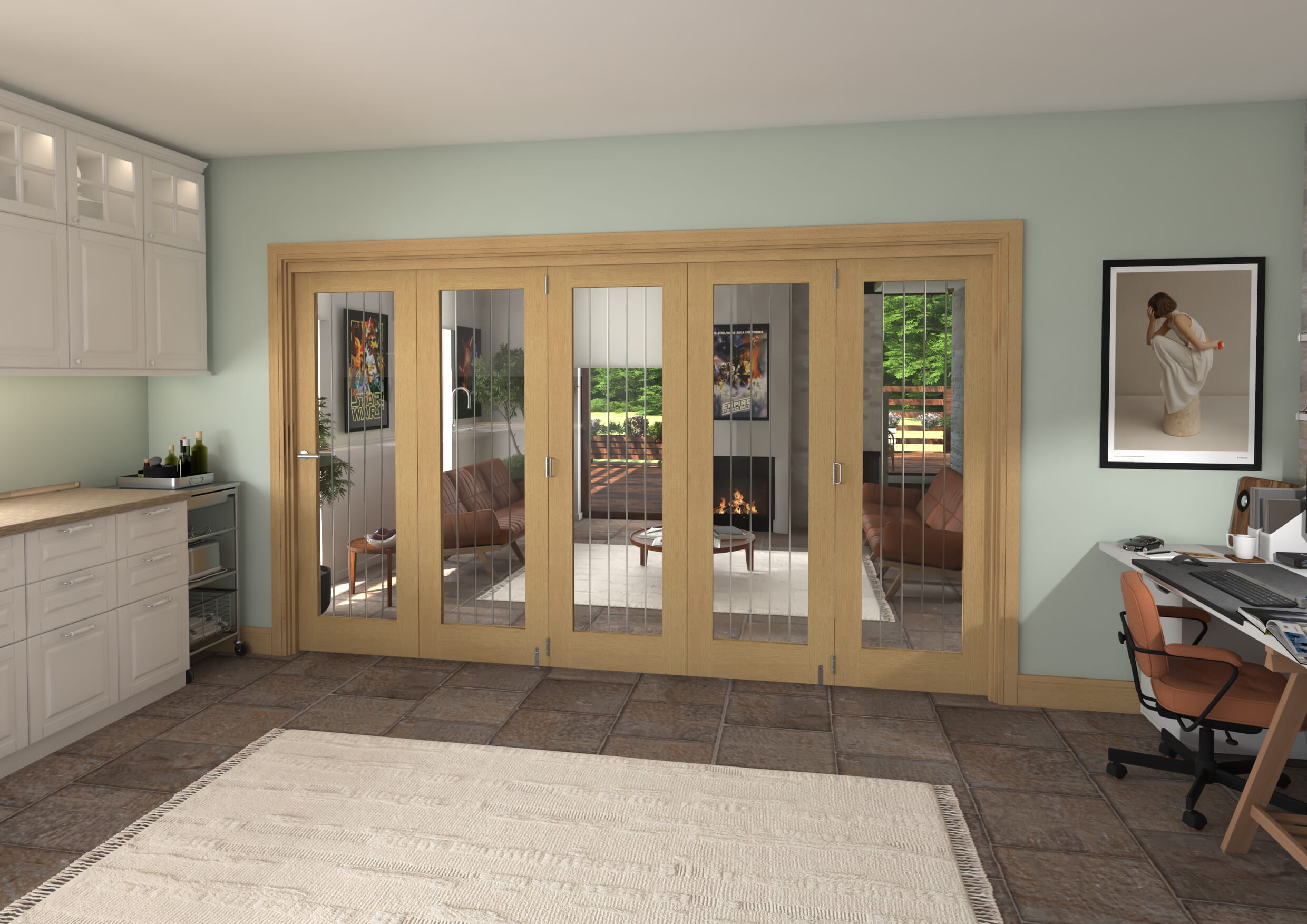 3511x2060x133mm Mexicano Oak P10 Prefinished Roomfold Grande (5+0)