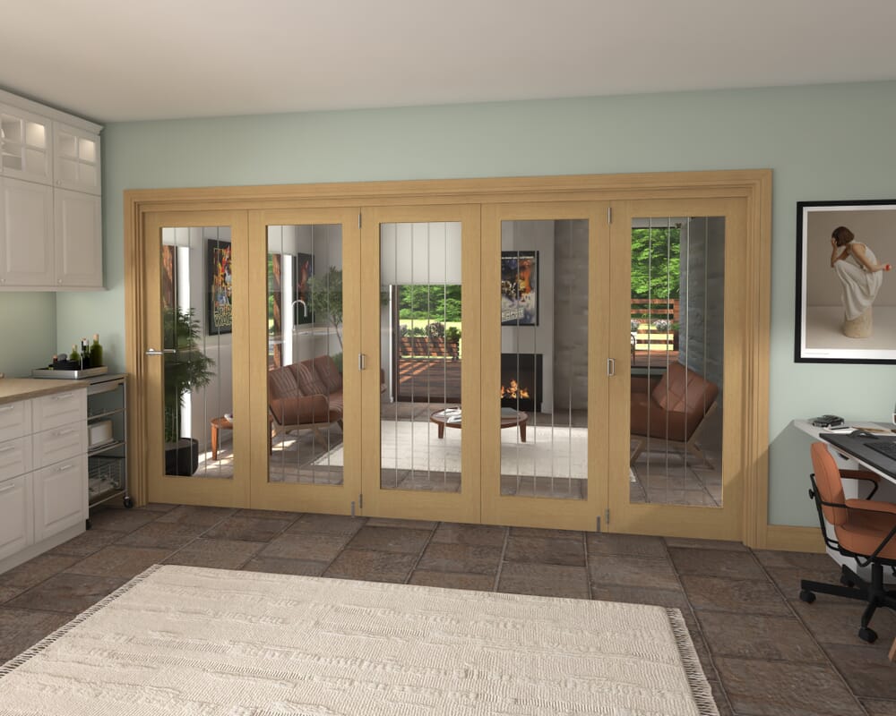 3891x2060x133mm Mexicano Oak P10 Prefinished Roomfold Grande (5+0)