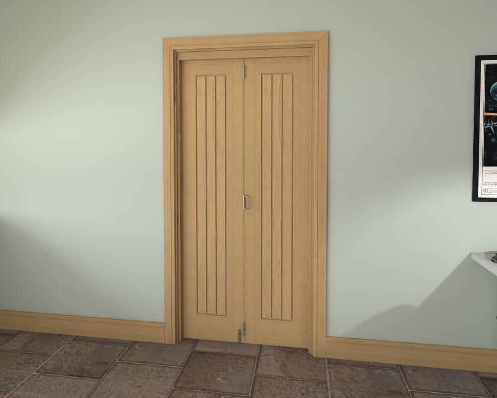Prefinished Mexicano Oak 2 Door Roomfold Grande (2 + 0 x 457mm Doors)