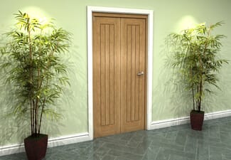 Prefinished Mexicano Oak 2 Door Roomfold Grande (2 + 0 x 457mm Doors)