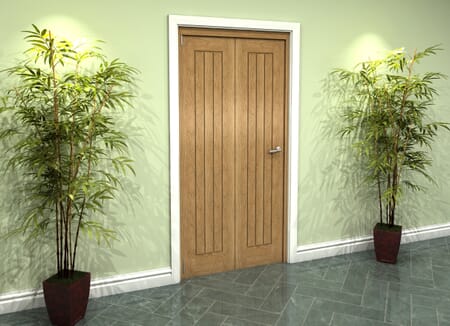 Prefinished Mexicano Oak 2 Door Roomfold Grande (2 + 0 x 457mm Doors)