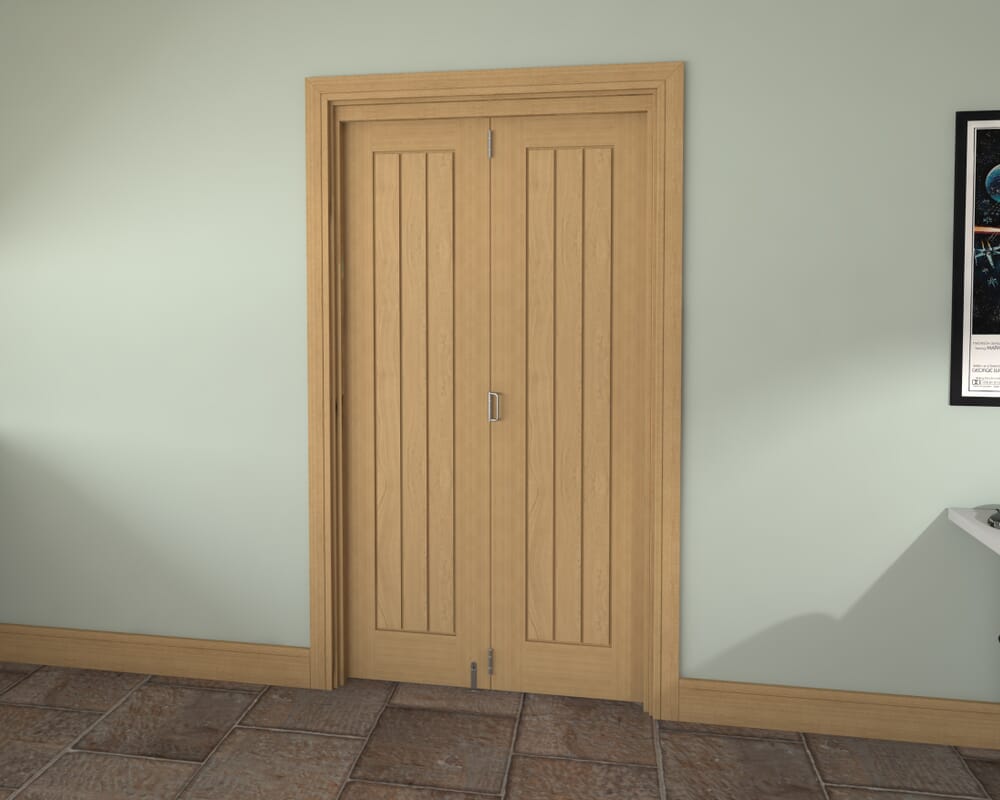 Prefinished Mexicano Oak 2 Door Roomfold Grande (2 + 0 x 533mm Doors)