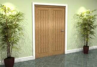 Prefinished Mexicano Oak 2 Door Roomfold Grande (2 + 0 x 610mm Doors)