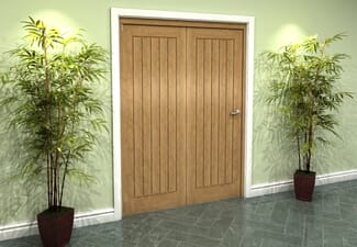 Prefinished Mexicano Oak 2 Door Roomfold Grande (2 + 0 x 686mm Doors)