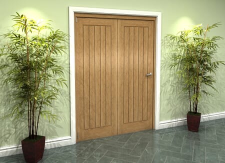 Prefinished Mexicano Oak 2 Door Roomfold Grande (2 + 0 x 686mm Doors)