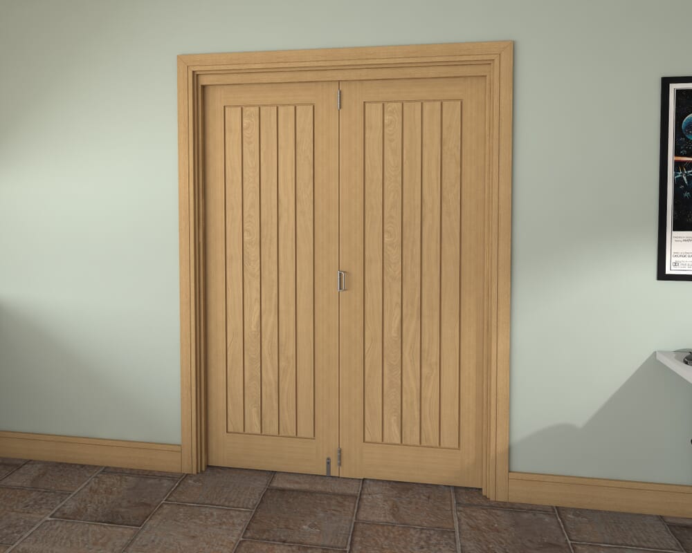 Prefinished Mexicano Oak 2 Door Roomfold Grande (2 + 0 x 711mm Doors)