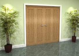 Prefinished Mexicano Oak 4 Door Roomfold Grande (2 + 2 X 457mm Doors) Image