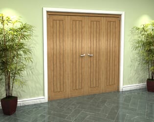 Prefinished Mexicano Oak 4 Door Roomfold Grande (2 + 2 x 457mm Doors)