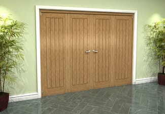 Prefinished Mexicano Oak 4 Door Roomfold Grande (2 + 2 x 610mm Doors)