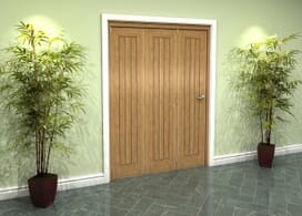 Prefinished Mexicano Oak 3 Door Roomfold Grande (3 + 0 X 457mm Doors) Image