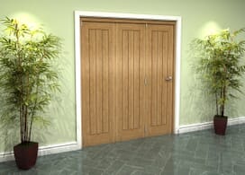 Prefinished Mexicano Oak 3 Door Roomfold Grande (3 + 0 X 533mm Doors) Image