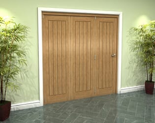 Prefinished Mexicano Oak 3 Door Roomfold Grande (3 + 0 x 610mm Doors)