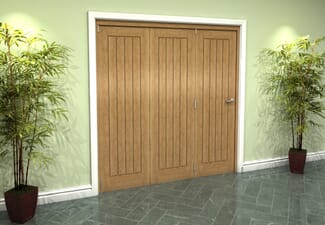 Prefinished Mexicano Oak 3 Door Roomfold Grande (3 + 0 x 610mm Doors)