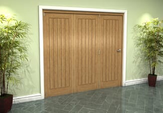 Prefinished Mexicano Oak 3 Door Roomfold Grande (3 + 0 x 686mm Doors)