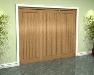 Prefinished Mexicano Oak 3 Door Roomfold Grande (3 + 0 x 762mm Doors)