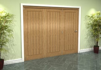 Prefinished Mexicano Oak 3 Door Roomfold Grande (3 + 0 x 762mm Doors)