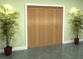 Prefinished Mexicano Oak 4 Door Roomfold Grande (3 + 1 X 457mm Doors) Image