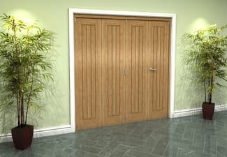 Prefinished Mexicano Oak 4 Door Roomfold Grande (3 + 1 x 457mm Doors)