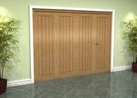 Prefinished Mexicano Oak 4 Door Roomfold Grande (3 + 1 X 610mm Doors) Image
