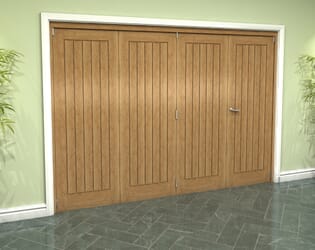 Prefinished Mexicano Oak 4 Door Roomfold Grande (3 + 1 x 686mm Doors)