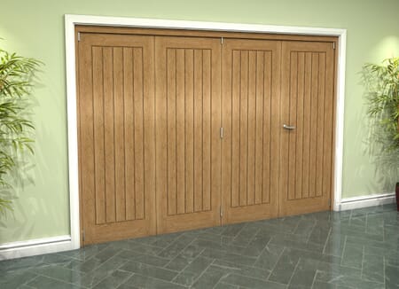 Prefinished Mexicano Oak 4 Door Roomfold Grande (3 + 1 x 711mm Doors)