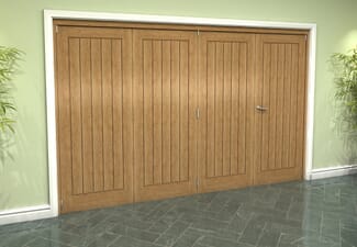 Prefinished Mexicano Oak 4 Door Roomfold Grande (3 + 1 x 762mm Doors)