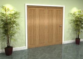 Prefinished Mexicano Oak 4 Door Roomfold Grande (4 + 0 X 457mm Doors) Image