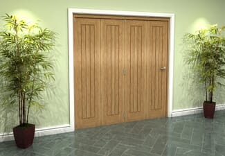 Prefinished Mexicano Oak 4 Door Roomfold Grande (4 + 0 x 457mm Doors)