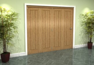 Prefinished Mexicano Oak 4 Door Roomfold Grande (4 + 0 x 533mm Doors)