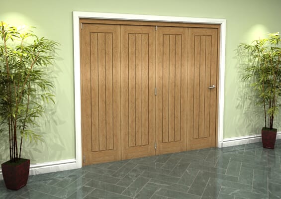 Prefinished Mexicano Oak 4 Door Roomfold Grande (4 + 0 x 533mm Doors)