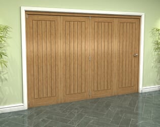 Prefinished Mexicano Oak 4 Door Roomfold Grande (4 + 0 x 686mm Doors)