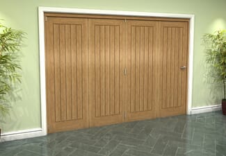 Prefinished Mexicano Oak 4 Door Roomfold Grande (4 + 0 x 686mm Doors)