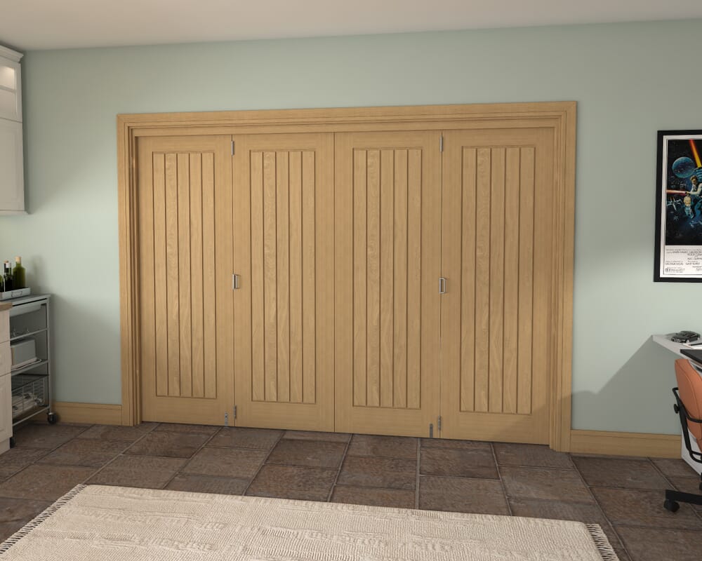 Prefinished Mexicano Oak 4 Door Roomfold Grande (4 + 0 x 711mm Doors)