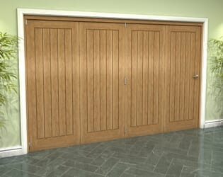 Prefinished Mexicano Oak 4 Door Roomfold Grande (4 + 0 x 762mm Doors)
