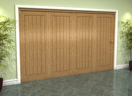 Prefinished Mexicano Oak 4 Door Roomfold Grande (4 + 0 x 762mm Doors)