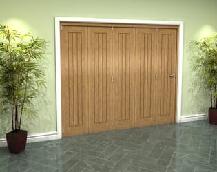 Prefinished Mexicano Oak 5 Door Roomfold Grande (5 + 0 x 457mm Doors)